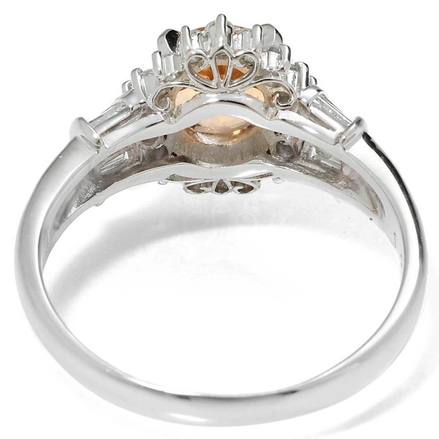 ヘイローリング 指輪 インペリアルトパーズ 1.28ct ダイヤモンド 0.4ct 