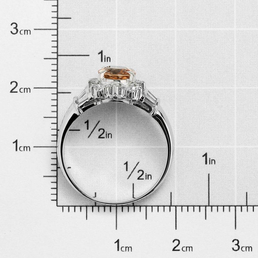ヘイローリング 指輪 インペリアルトパーズ 1.28ct ダイヤモンド 0.4ct 