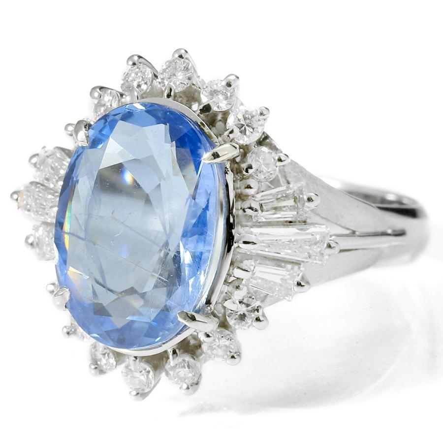 サファイア 5.00ct ダイヤモンド 0.86ct プラチナ Pt900 ピアス 12号 