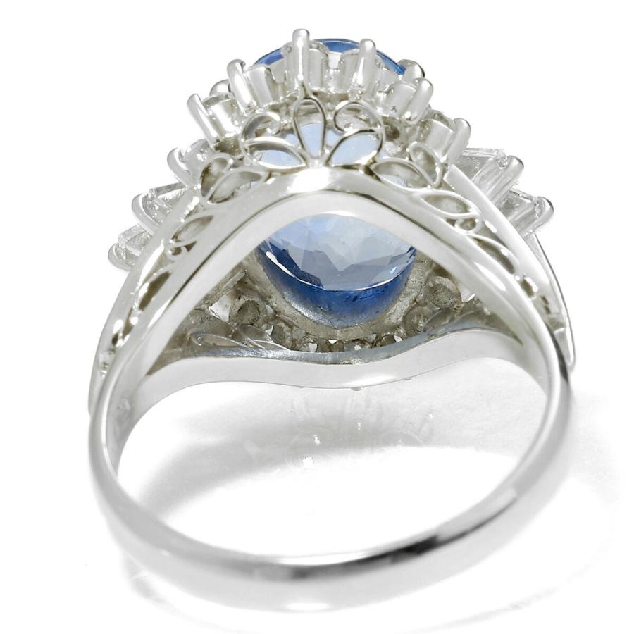 サファイア 5.00ct ダイヤモンド 0.86ct プラチナ Pt900 ピアス 12号 