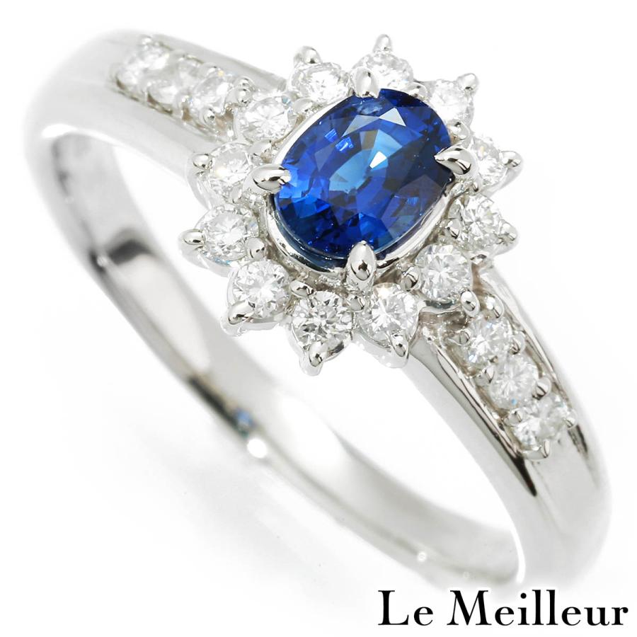 リング 指輪 サファイア 0.61ct ダイヤモンド 0.29ct プラチナ Pt900 