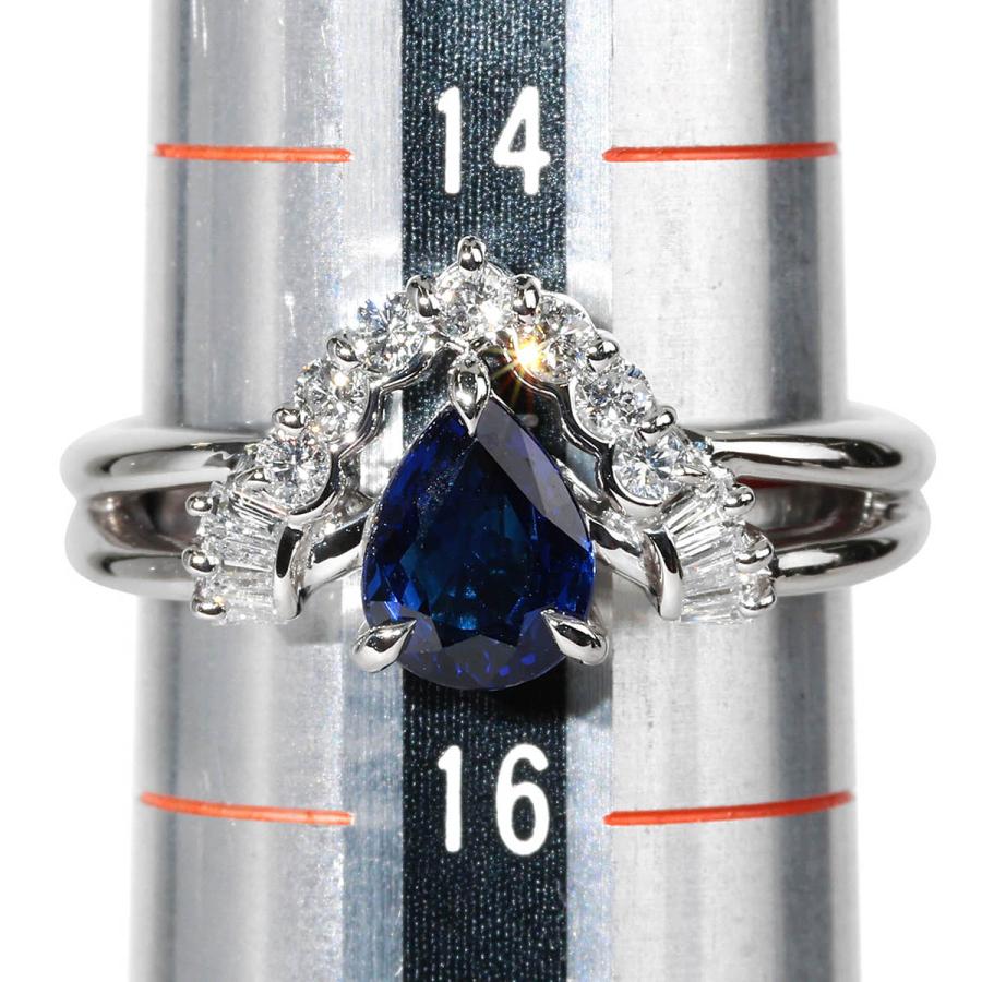 ブルーサファイア 1.17ct ダイヤモンド 0.27ct プラチナ Pt900 リング 