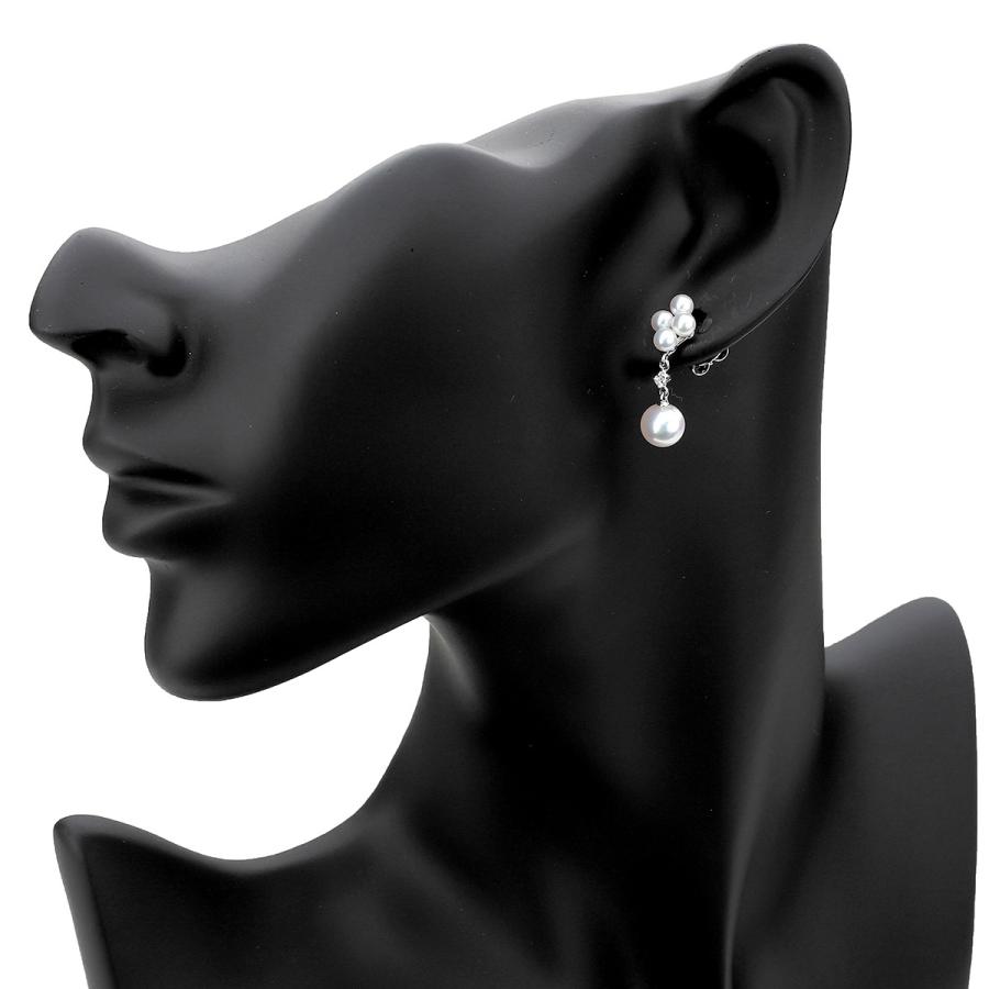 MIKIMOTO ミキモト ダングリング パール スタッドピアス アコヤ真珠