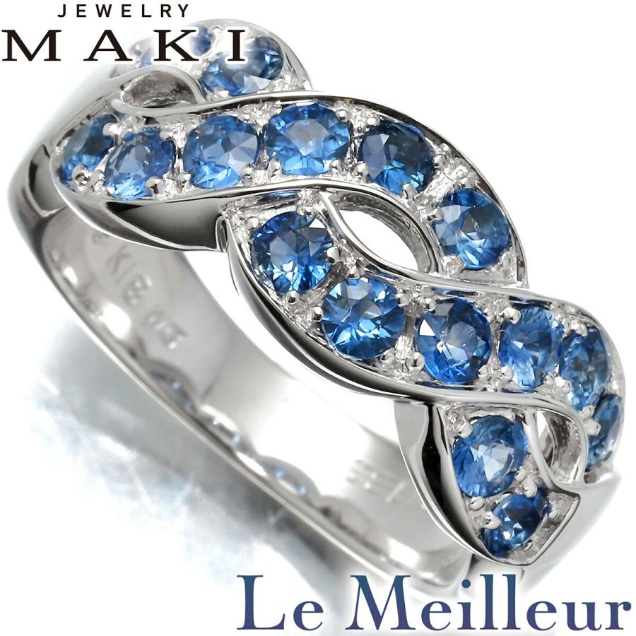 ジュエリーマキ リング 指輪 サファイア 1.33ct K18WG 13号 MAKI 中古 