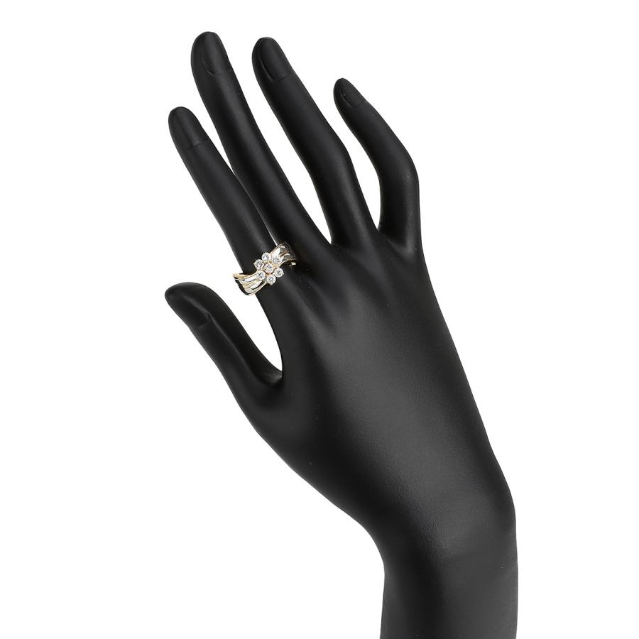 フラワーデザインリング 7P 指輪 ダイヤモンド 0.9ct Pt900 10号 中古  