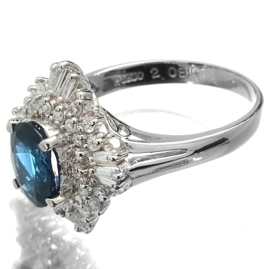 ヘイローデザインリング 指輪 サファイア 2.08ct ダイヤモンド 0.85ct  