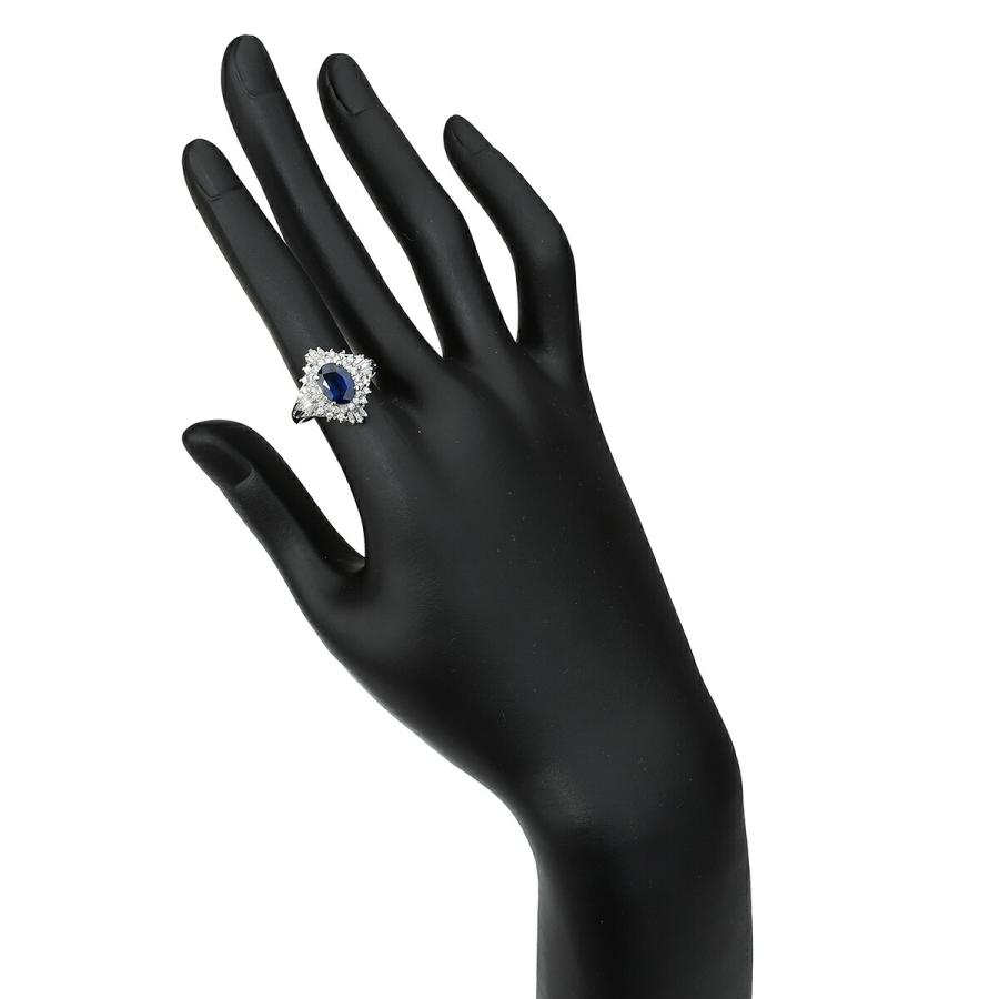ヘイローデザインリング 指輪 サファイア 2.08ct ダイヤモンド 0.85ct  