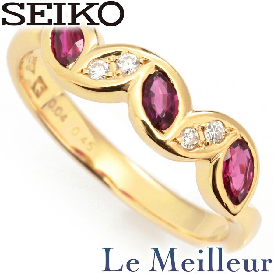 K18 ダイヤモンド リング オープンハート 11号 セイコージュエリー SEIKO（セイコー） リング 指輪 ルビー 0.45ct ダイヤモンド K18 11号