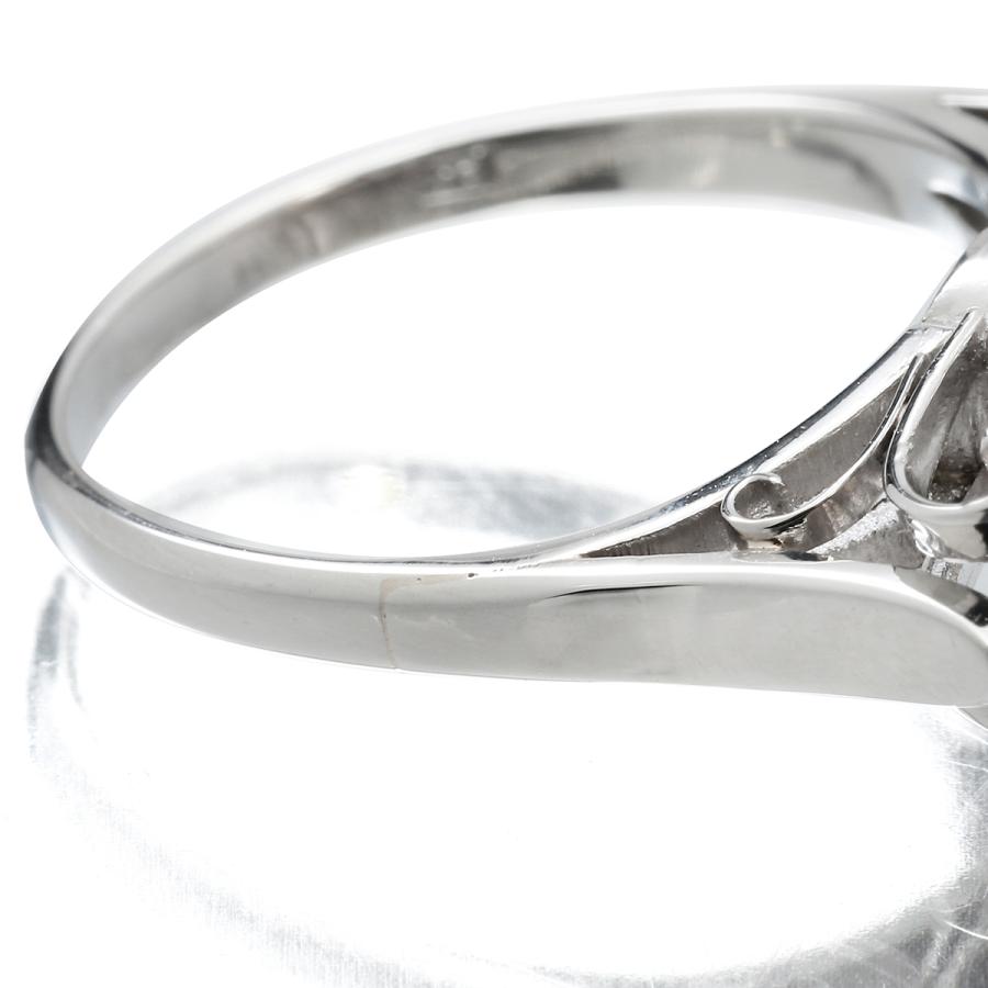 大粒パール リング 指輪 淡水真珠 10.3mm ダイヤモンド Pt 9号 中古  