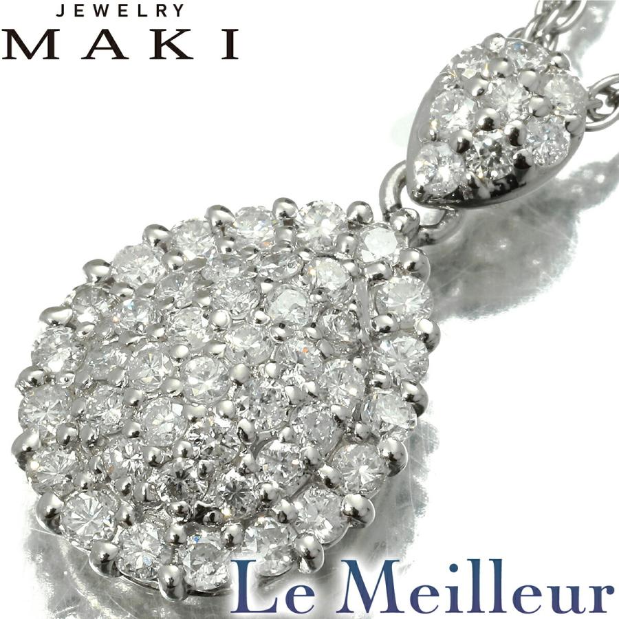 ジュエリーマキ　サファイヤ　ダイヤモンド　ペンダントトップネックレス　pt850 ジュエリーマキ サファイヤ ダイヤモンド ペンダントトップネックレス