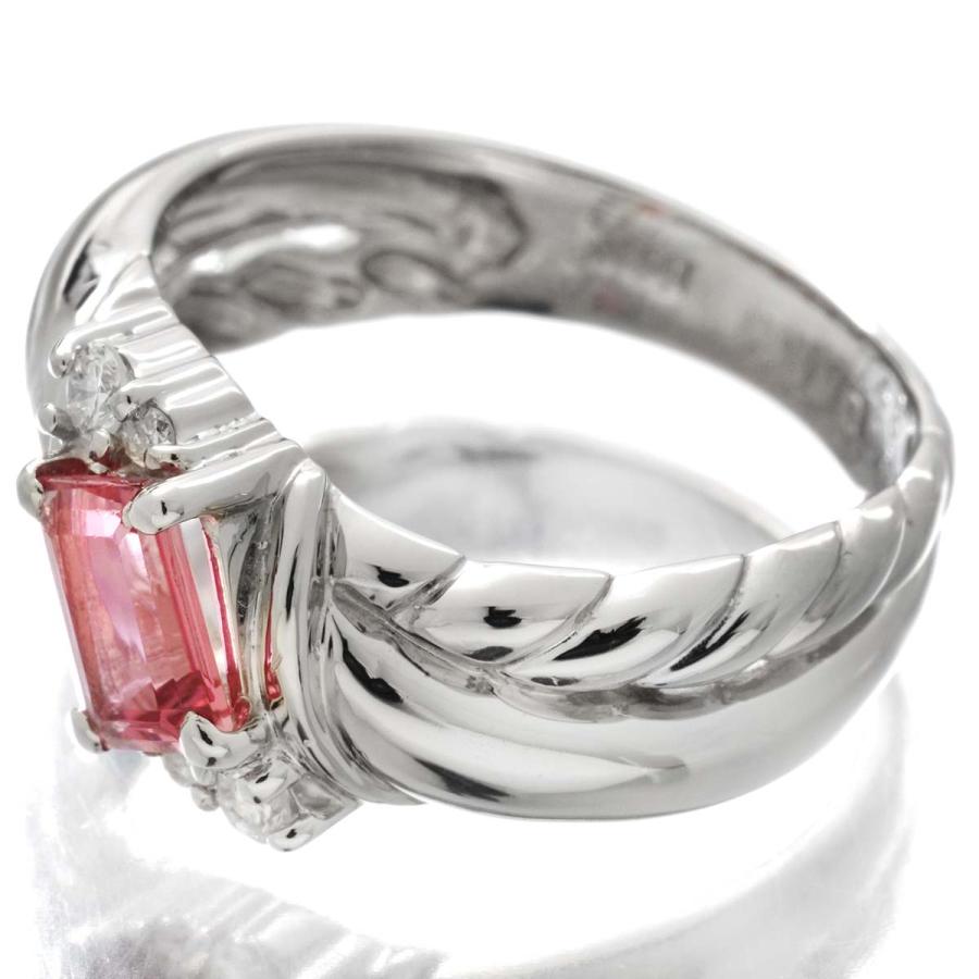 ピンクトルマリン 0.48ct ダイヤモンド プラチナ Pt900 リング 11号 