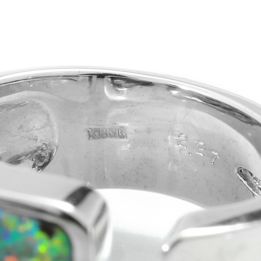 ボルダーオパール 2.27ct ホワイトゴールド K18WG リング 12号 指輪 