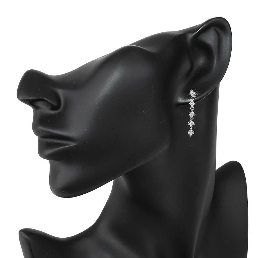 フラワーモチーフピアス ダイヤモンド 0.22ct ホワイトゴールド K14WG