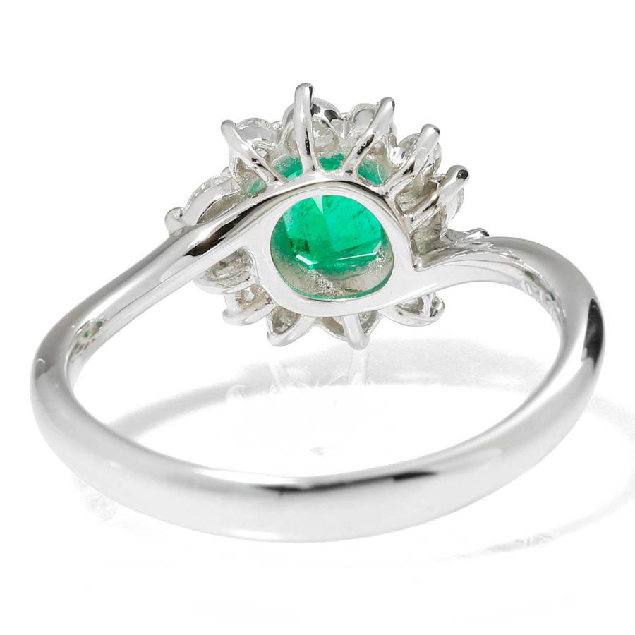 リング 指輪 エメラルド 0.51ct ダイヤモンド 0.36ct プラチナ Pt900 