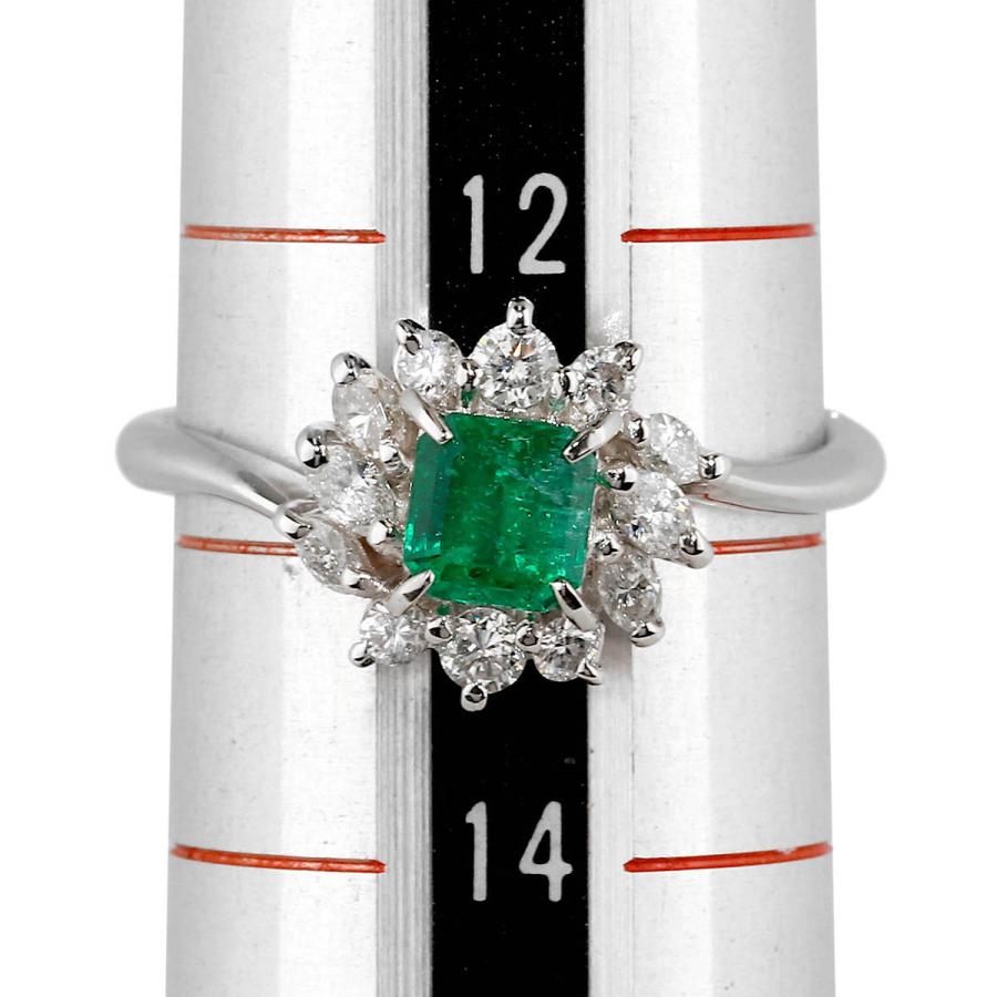 リング 指輪 エメラルド 0.51ct ダイヤモンド 0.36ct プラチナ Pt900 