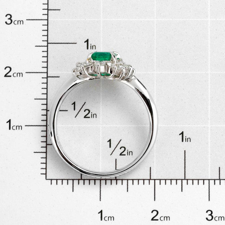 リング 指輪 エメラルド 0.51ct ダイヤモンド 0.36ct プラチナ Pt900 