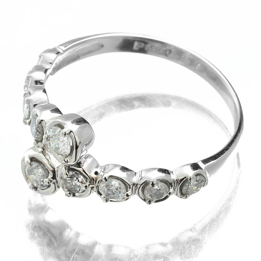 ダイヤモンド 0.5ct プラチナ Pt900 バブルデザインリング Iクラス 10P 