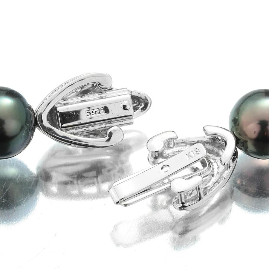 南洋パールネックレス 黒蝶真珠 8.1〜9.2mm K18 中古 返品OK : Le