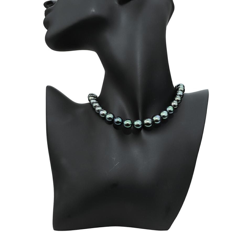 南洋パールネックレス 黒蝶真珠 8.1〜9.2mm K18 中古 返品OK : Le