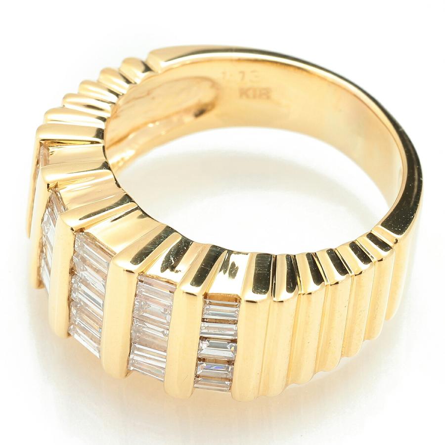 ゴールデンラインデザインリング 指輪 ダイヤモンド 1.13ct K18 12号  