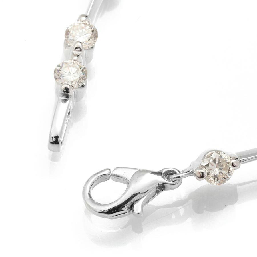 ラインブレスレット ダイヤモンド 3ct ホワイトゴールド K18WG 中古 