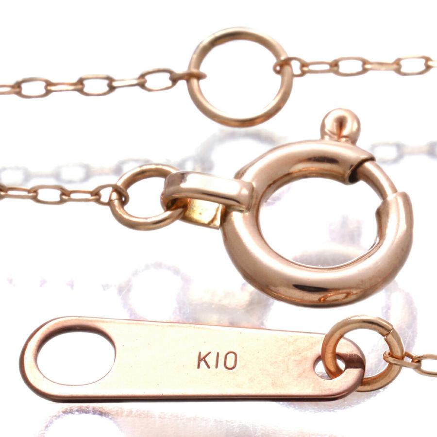 ダイヤモンド ピンクゴールド K10PG リボンモチーフネックレス 新品