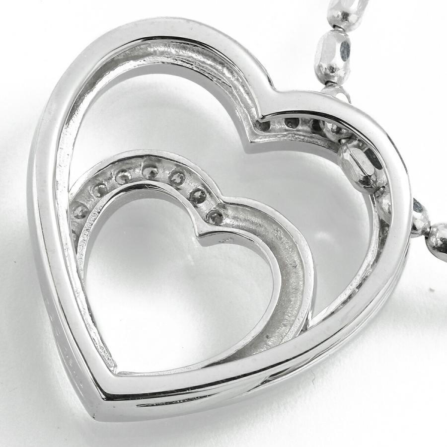 ダイヤモンド 0.25ct プラチナ Pt850 ダブルハートペンダント 