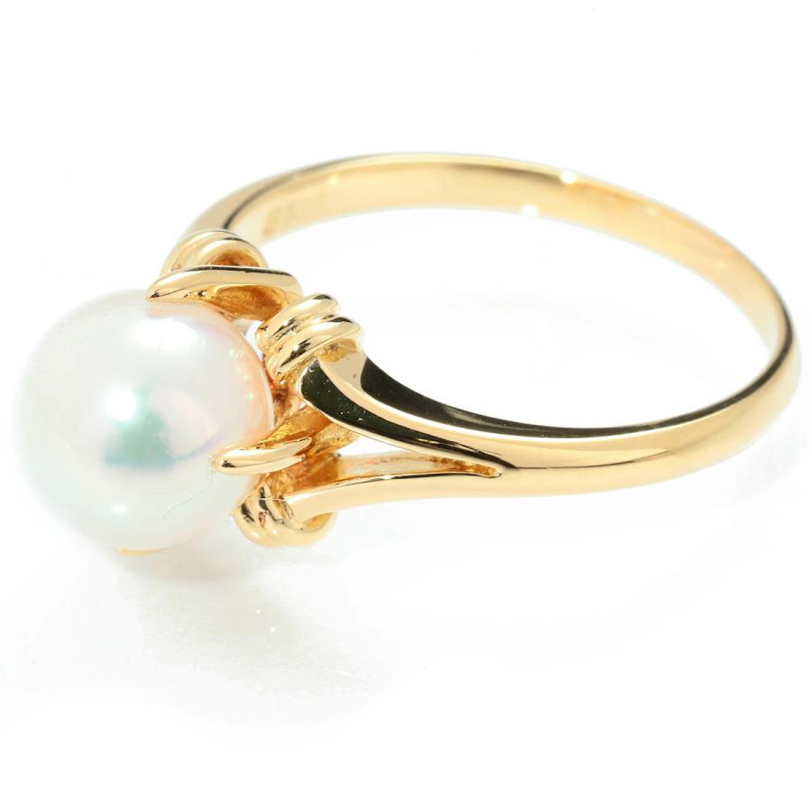 MIKIMOTO（ミキモト） パールリング 真珠 イエローゴールド K18YG 12号 