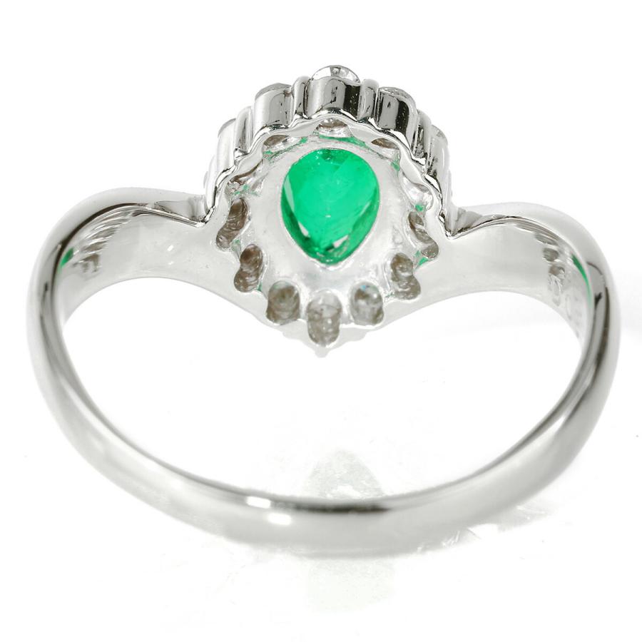 ヘイローデザインリング 指輪 エメラルド 0.66ct ダイヤモンド 0.31ct 