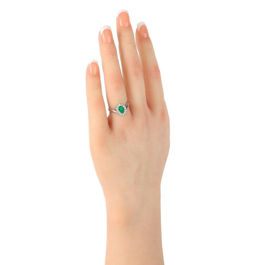 ヘイローデザインリング 指輪 エメラルド 0.66ct ダイヤモンド 0.31ct 