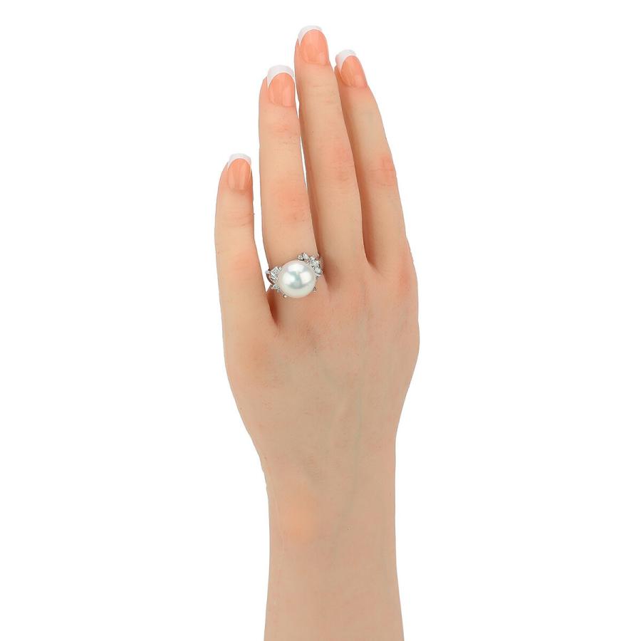 プラチナダイヤ真珠リング Pt900 真珠 ダイヤモンド 0.5ct プラチナ Pt900 パールリング 16号 指輪 新品