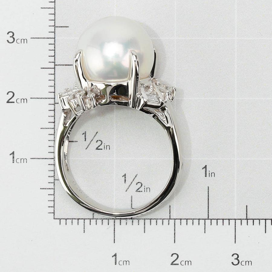 真珠 ダイヤモンド 0.5ct プラチナ Pt900 パールリング 16号 指輪 新品