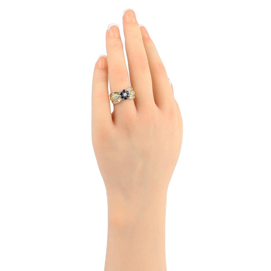 フラワーモチーフリング SIクラス 指輪 サファイア 0.69ct