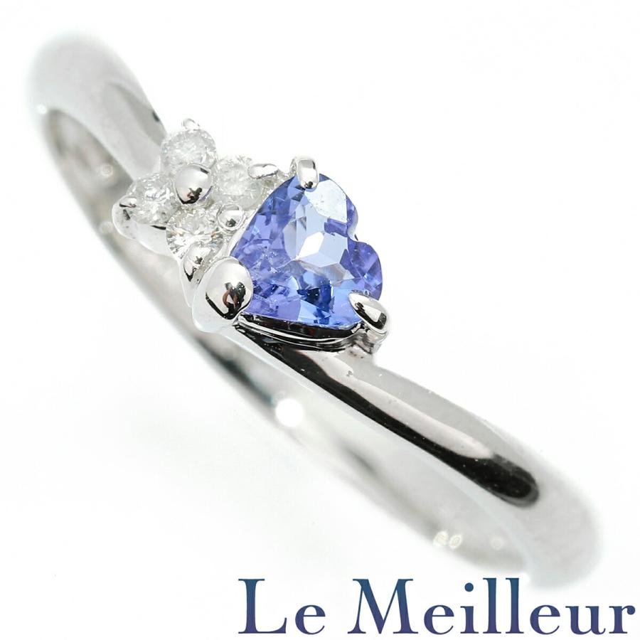 タンザナイト 0.28ct ダイヤモンド ホワイトゴールド K14WG ピアス 11 