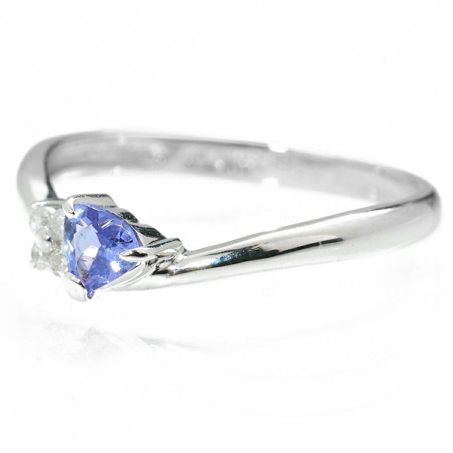 ハートフラワーモチーフリング 指輪 タンザナイト 0.28ct ダイヤモンド 