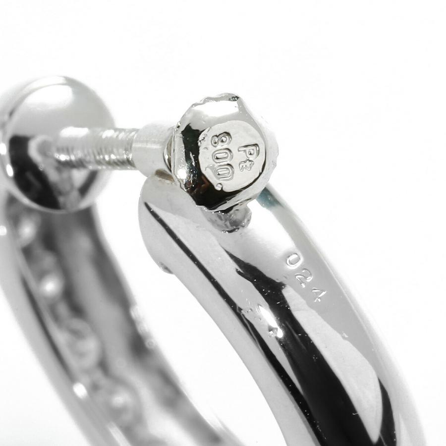 フープデザインイヤリング ダイヤモンド 0.24ct プラチナ Pt900 中古 