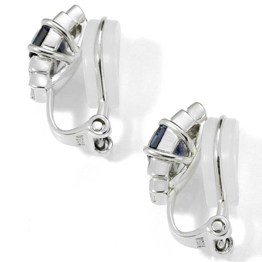 イヤリング ブルーサファイア 0.62ct ダイヤモンド 0.22ct プラチナ 
