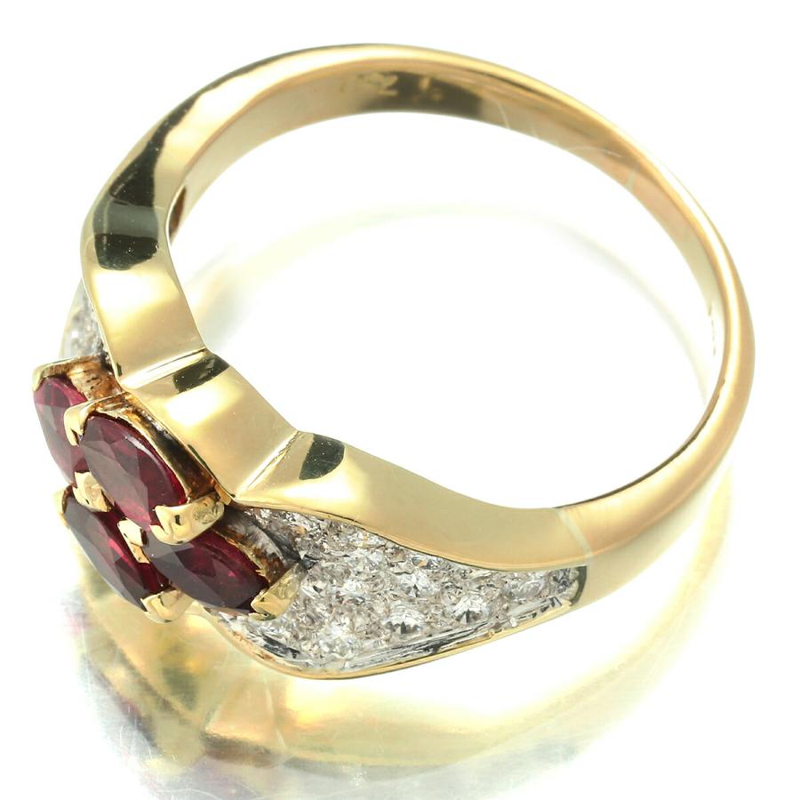 リング 指輪 ルビー 0.37ct ダイヤモンド 1.08ct 750 16号 中古 返品OK 