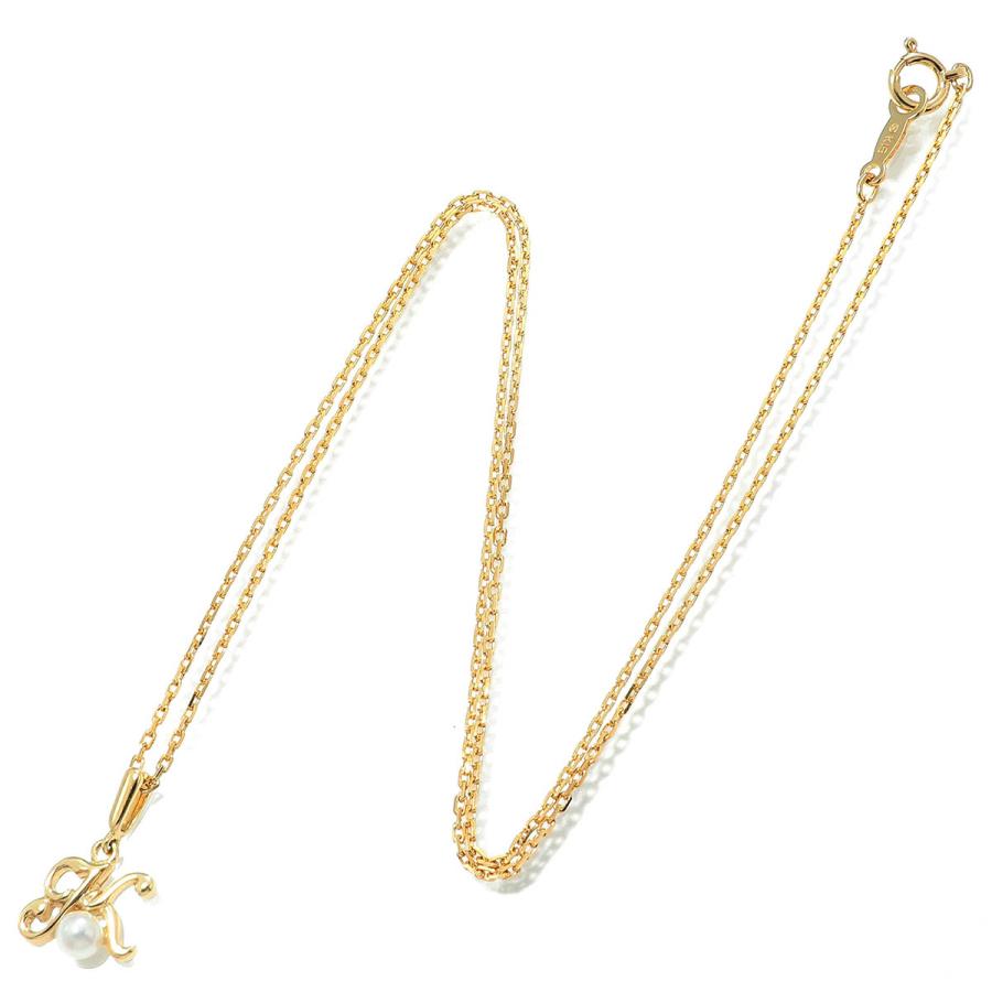 MIKIMOTO（ミキモト） イニシャル パール ペンダント 真珠 イエロー