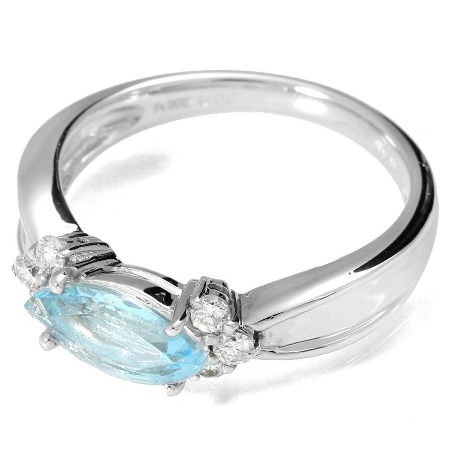 アクアマリン 0.86ct ダイヤモンド プラチナ Pt900 リング 13号 指輪 