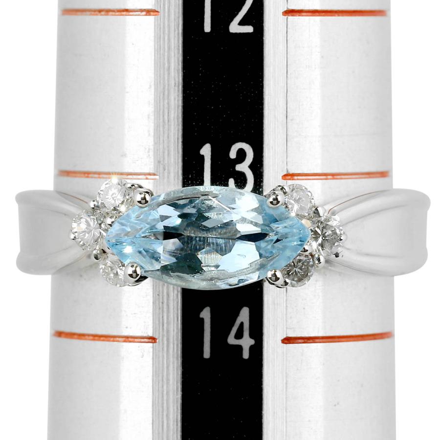 アクアマリン 0.86ct ダイヤモンド プラチナ Pt900 リング 13号 指輪 