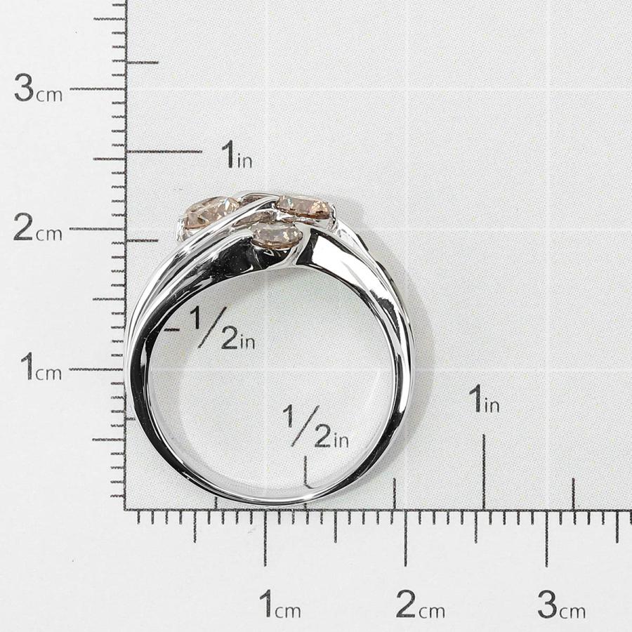 リング SIクラス 指輪 ブラウンダイヤモンド 1.00ct ホワイトゴールド 