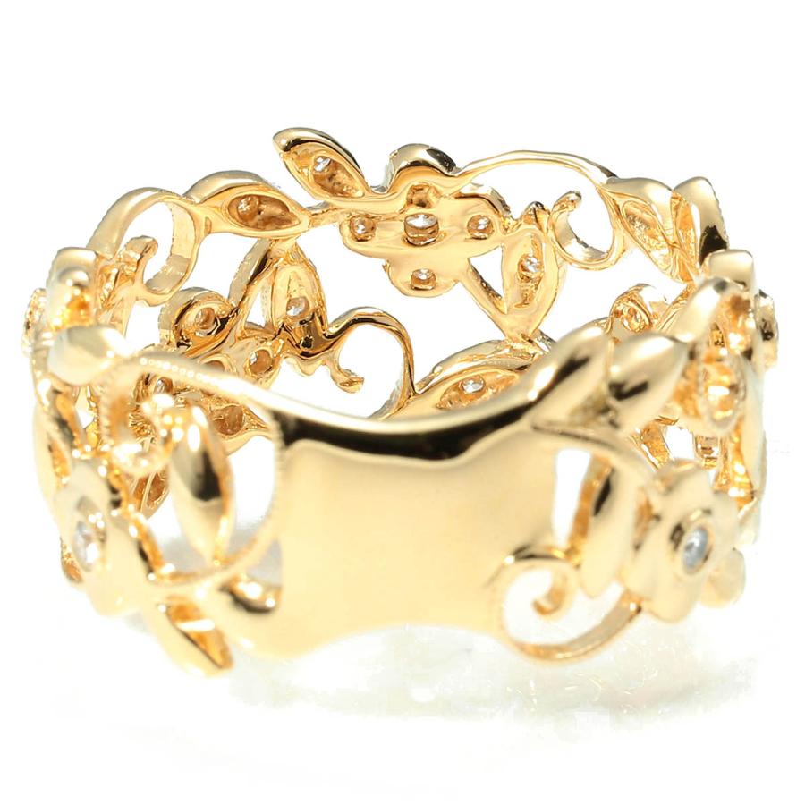 K18 YG／透かし模様デザインリング／11. 5 号 K18 YG／透かし模様