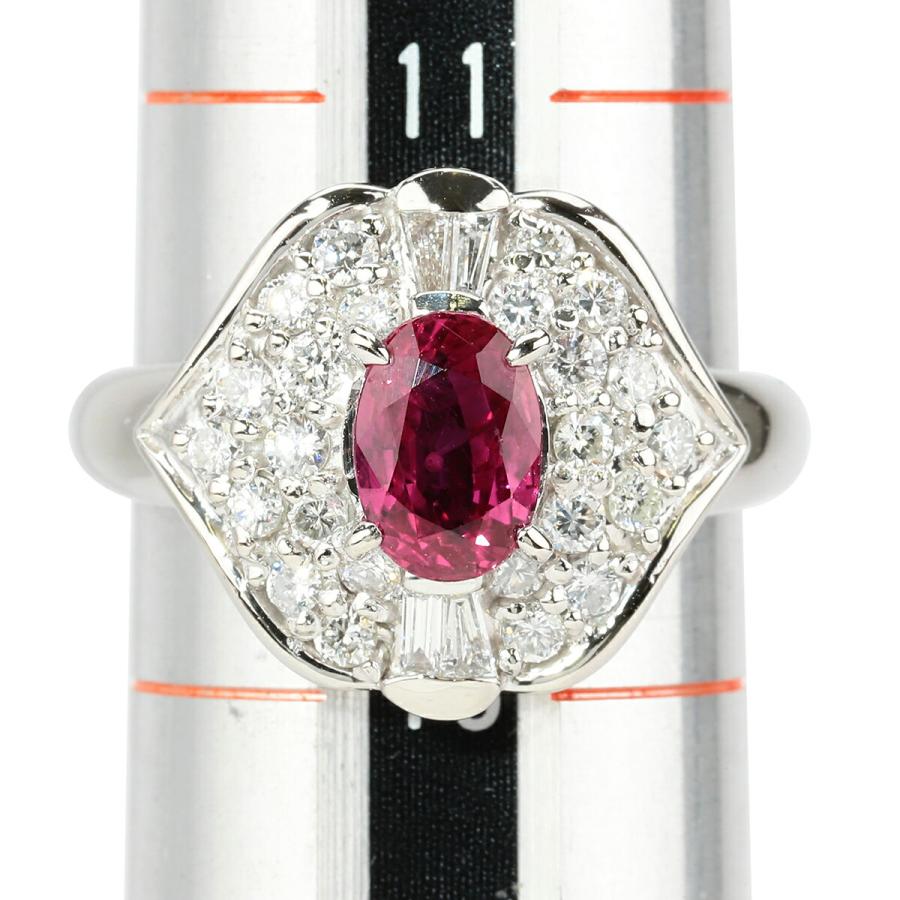 リング 指輪 ルビー 1.22ct ダイヤモンド 0.6ct プラチナ Pt900 12号 