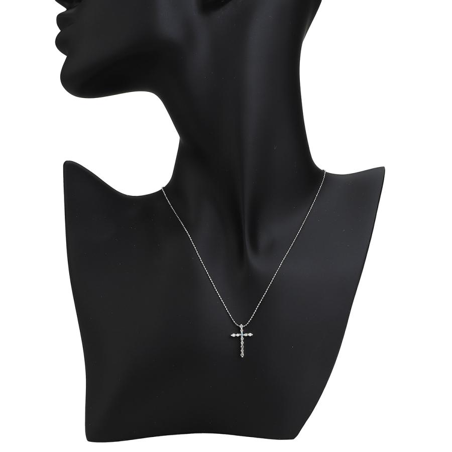 クロスモチーフ ペンダントネックレス ダイヤモンド K18 中古  