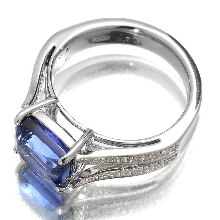 タンザナイト 3.74ct ダイヤモンド 0.35ct プラチナ Pt900 リング 14号 