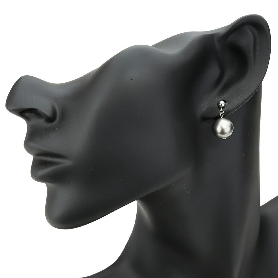 黒蝶真珠 10.2mm プラチナ Pt900 1粒パール ピアス 新品仕上済 中古 