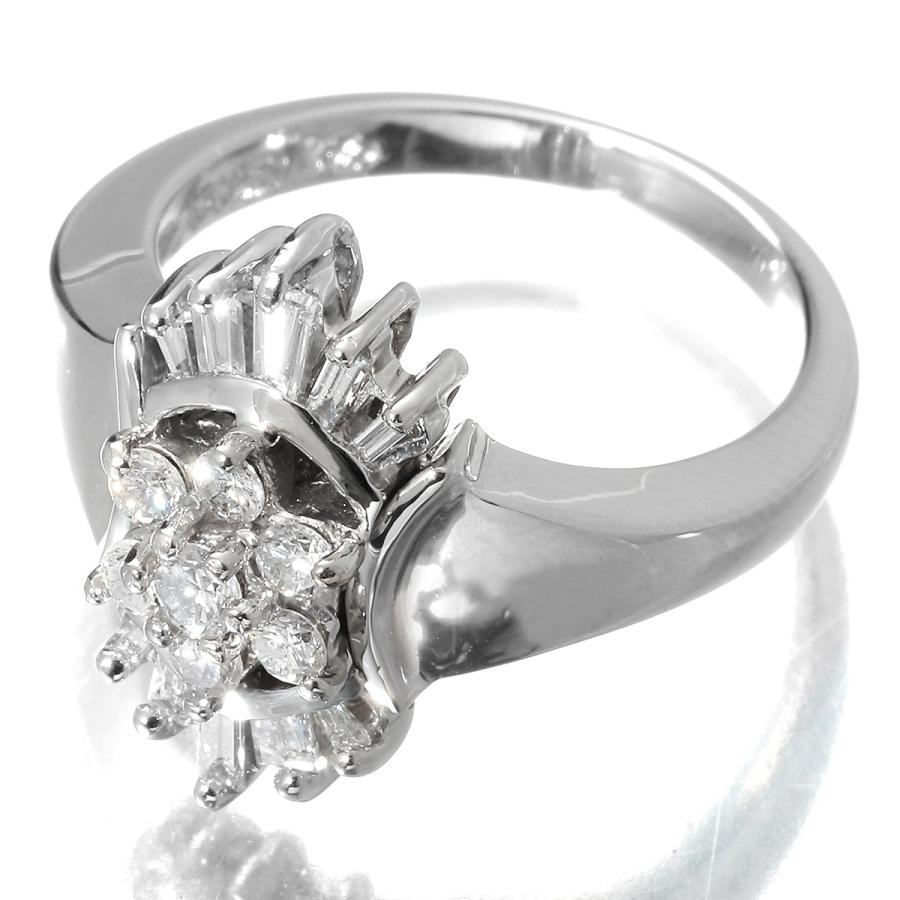 ジュエリーマキ フラワーデザインリング 指輪 ダイヤモンド 0.48ct プラチナ Pt850 10号 MAKI 中古 RE-PRICE_1