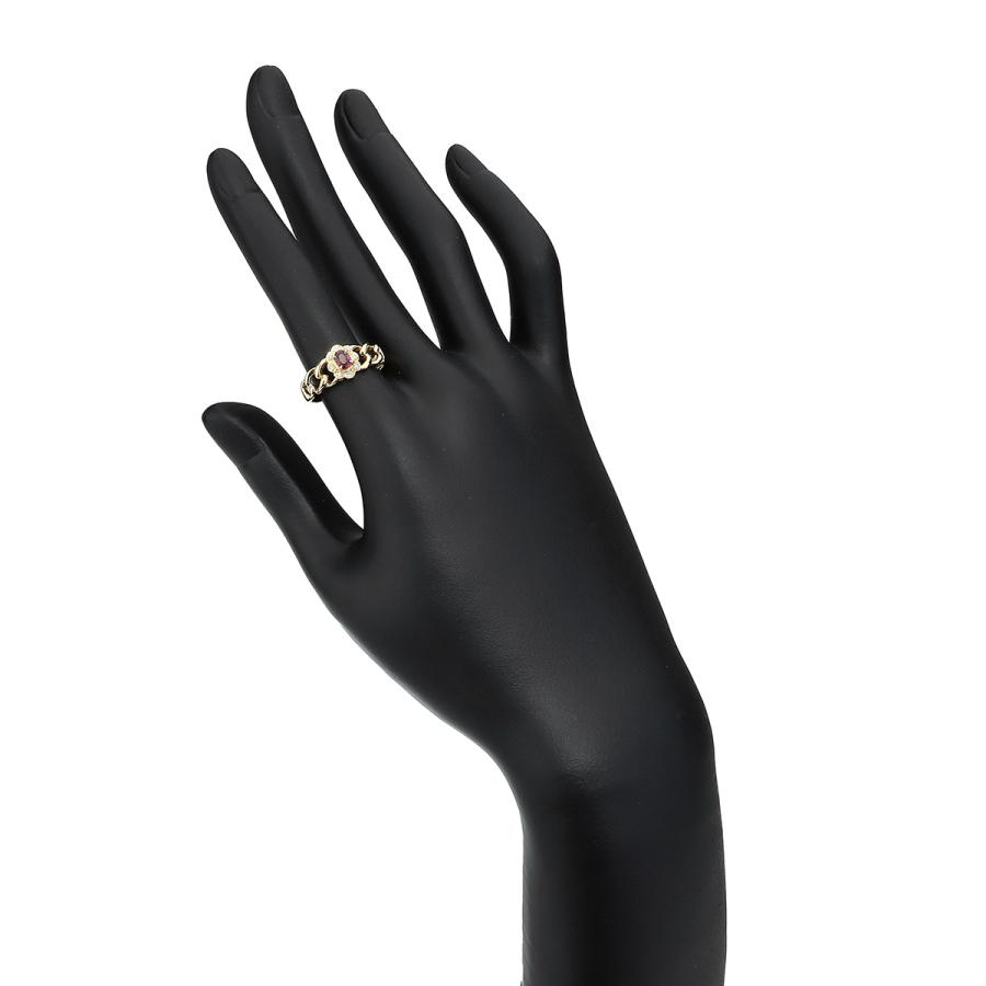 ヘイローデザイン リング 指輪 ルビー 0.21ct ダイヤモンド K18 12号  