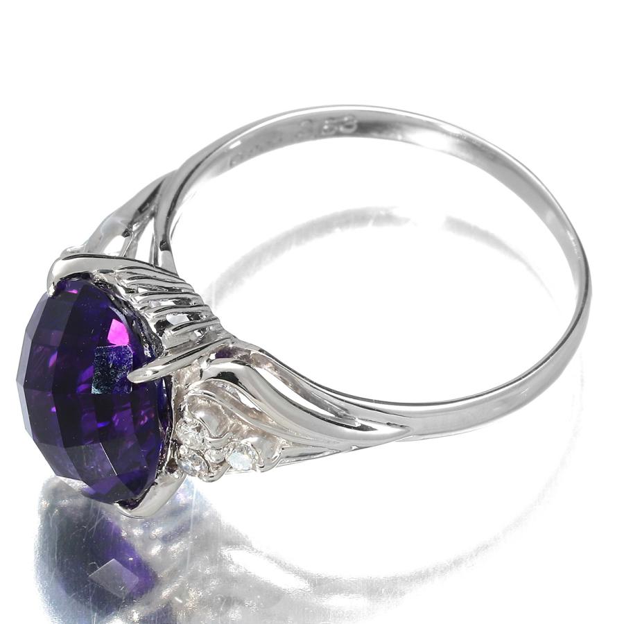 ボリュームデザイン リング 指輪 アメジスト 3.63ct ダイヤモンド  